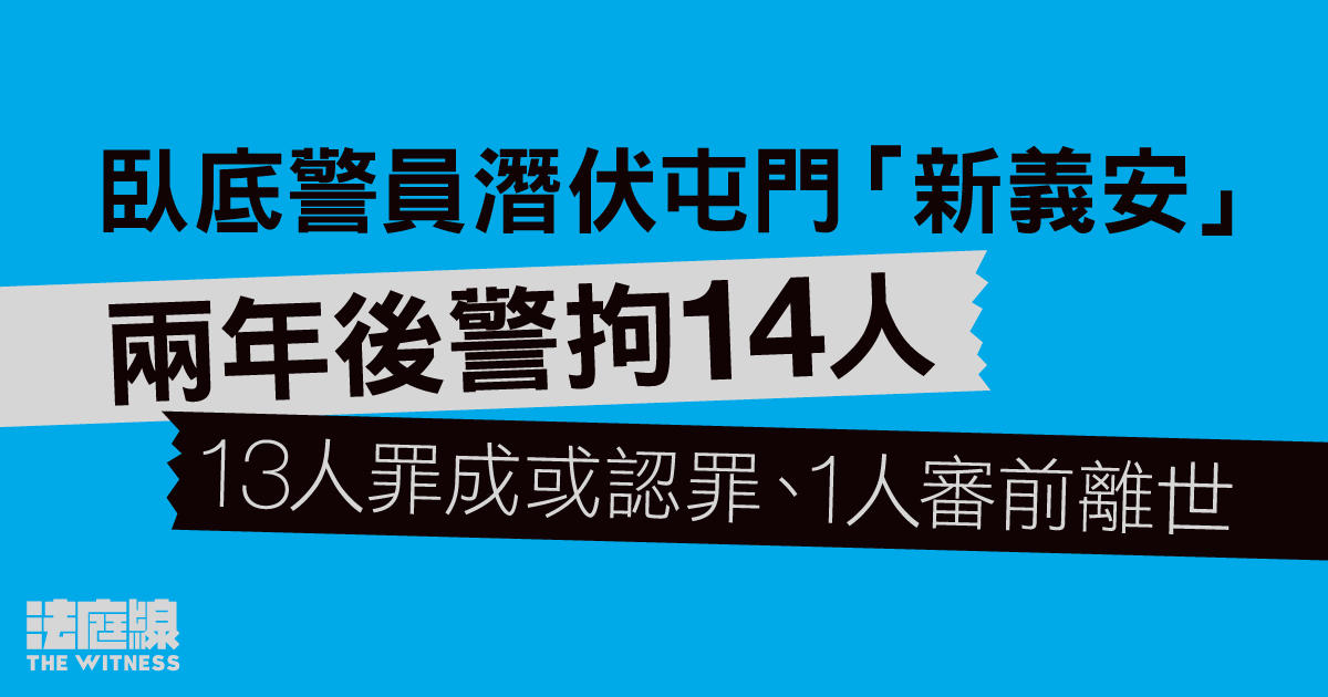 臥底警員潛伏屯門「新義安」兩年後警拘14人　13人罪成或認罪、1人審前離世
