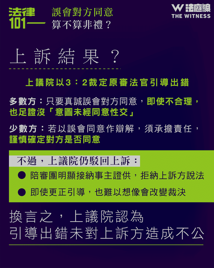 法律101|誤會對方同意,算不算非禮?