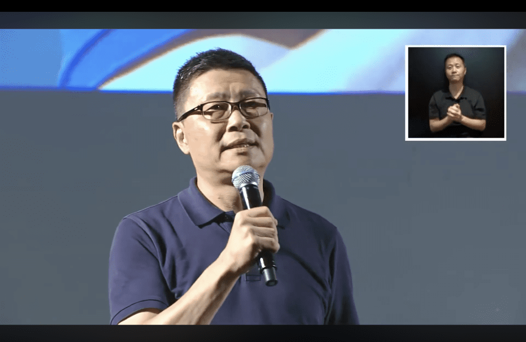 前中大教授陳健民，於 2018 年六四集會上發言。（網上截圖）