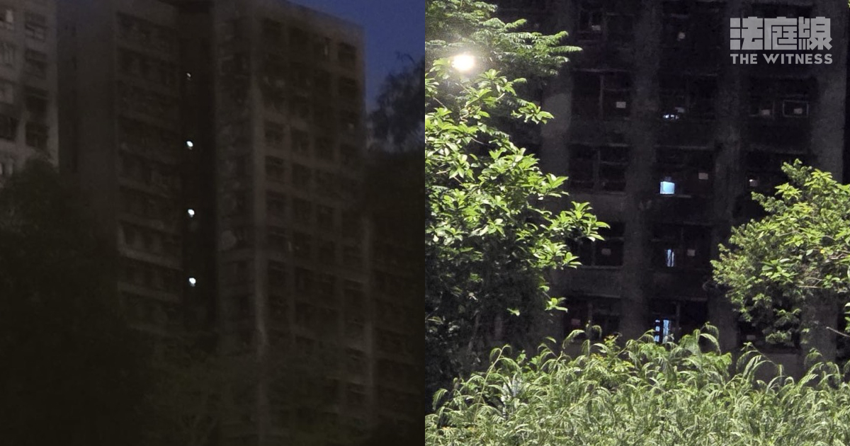 宏福苑多棟大廈晚上亮燈