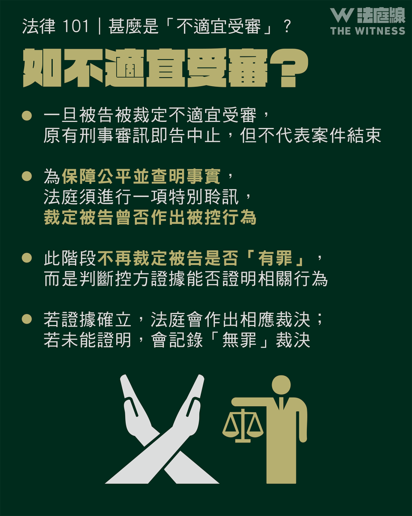 法律 101｜甚麼是「不適宜受審」？